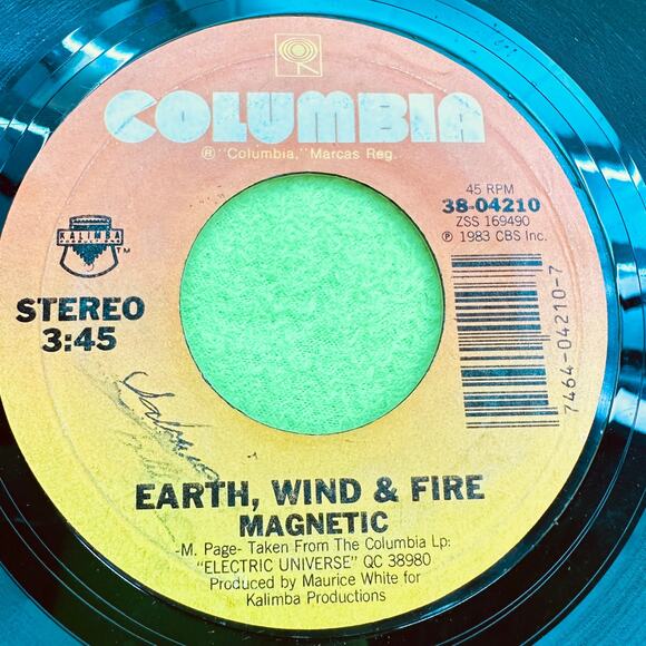 Earth Wind & Fire -‎ Speed of Love / Magnetic - 45rpm Vinyl Record - Picture 4 of 5